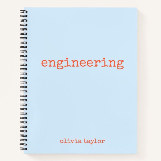 Personalized Engineering Graph Paper Blue Orange Notitieboek (Voorkant)