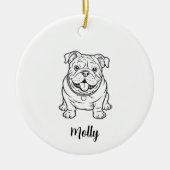 Personalized English Bulldog Dog Christmas Keramisch Ornament (Voorkant)