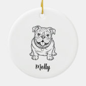 Personalized English Bulldog Dog Christmas Keramisch Ornament (Achterkant)