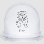 Personalized English Bulldog Dog Christmas Sneeuwbol (Voorkant)