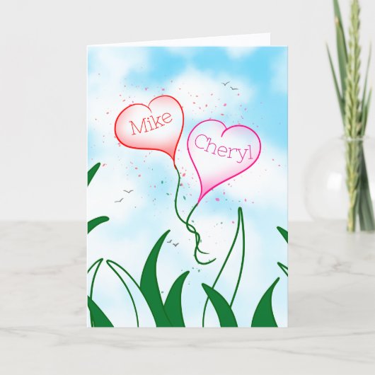 Personalized Entangled Hearts Valentine Card       Kaart (Voorkant)