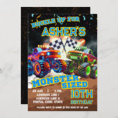 Personalized Epic Monster Truck Showdown Birthday Kaart (Voorkant / Achterkant)