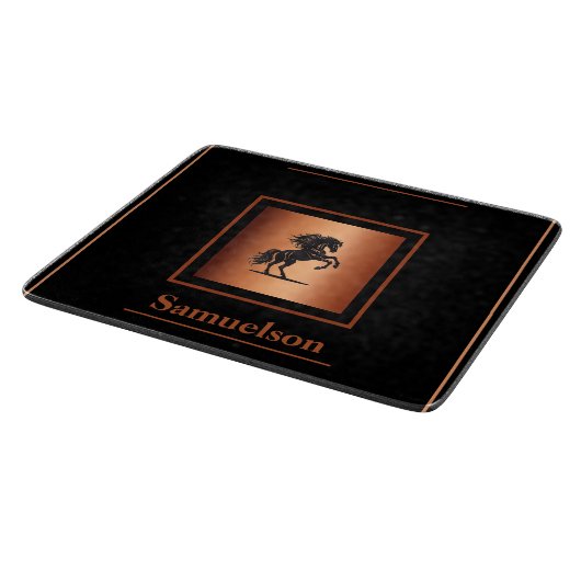 Personalized Equestrian Copper-Embellished Snijplank (Hoek)