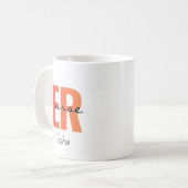 Personalized ER Nurse Bold Typography Koffiemok (Voorkant links)