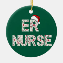 Personalized ER Nurse Christmas Gift Santa Trendy Keramisch Ornament