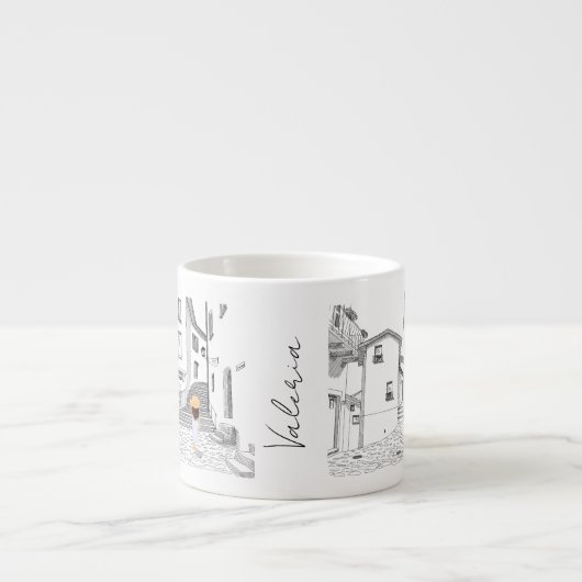 Personalized Espresso Cup with Cityscape Espresso Kop (Voorkant)