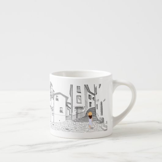 Personalized Espresso Cup with Cityscape Kop (Rechts)