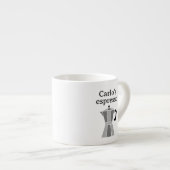 Personalized espresso cup with moka pot design espresso kop (Voorkant rechts)