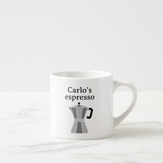 Personalized espresso cup with moka pot design espresso kop (Rechts)