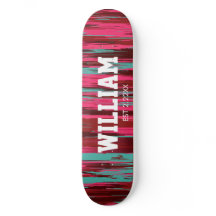 Personalized Est  Colorful Abstract Red &Pink