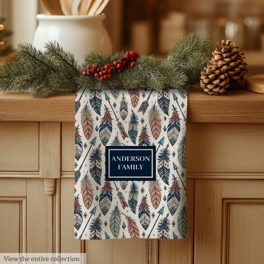 Personalized Ethnic Towel Chic Native Kitchen Art Theedoek