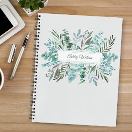 Personalized Eucalyptus Greenery Leaves Notebook Notitieboek
