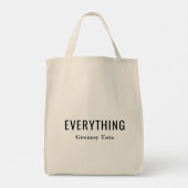 Personalized Everything Reusable Grocery Tote Bag (Achterkant)