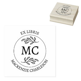 Personalized Ex Libris Monogram Book Rubberstempel