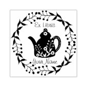 Personalized Ex Libris teapot  Rubberstempel (Afrduk)