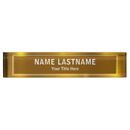 Personalized Executive Office Custom Gold Naambordje
