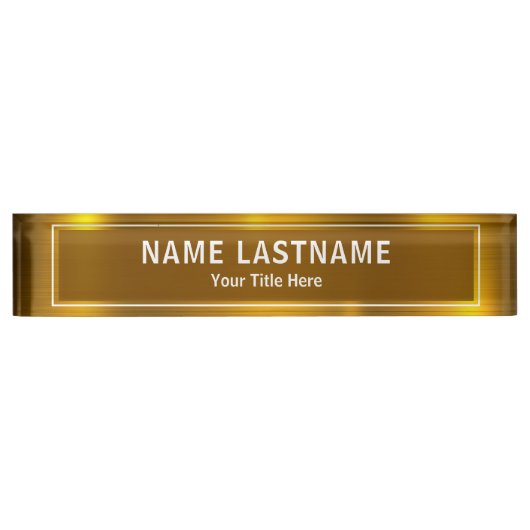 Personalized Executive Office Custom Gold Naambordje (Voorkant)