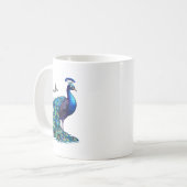Personalized Exotic Peacock Bird Coffee Mug, Peaco Koffiemok (Voorkant links)
