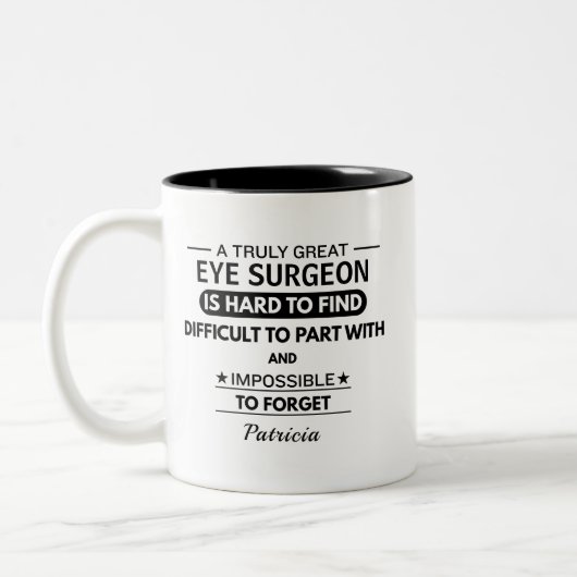 Personalized Eye Surgeon Appreciation Tweekleurige Koffiemok (Links)
