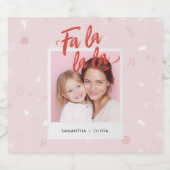 Personalized Fa La La La Pink Christmas Photo Bier Etiket (Enkel label)