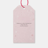 Personalized Fa La La La Pink Christmas Photo Cadeaulabel (Achterkant)
