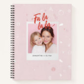 Personalized Fa La La La Pink Christmas Photo Notitieboek (Voorkant)