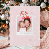 Personalized Fa La La La Pink Christmas Photo Notitieboek
