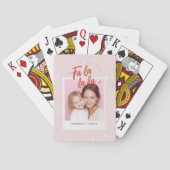 Personalized Fa La La La Pink Christmas Photo Pokerkaarten (Achterkant)