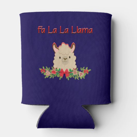 Personalized Fa La La Llama Christmas Blikjeskoeler (Achterkant)