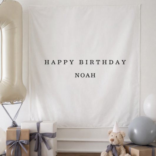Personalized Fabric Birthday Banner Minimal Wandkleed