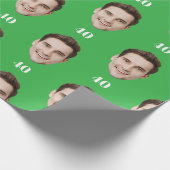 Personalized Face 10th 20th 30th 40 Birthday Party Cadeaupapier (Hoek)