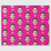 Personalized Face 10th 20th 30th 40 Birthday Party Cadeaupapier (Vlak)
