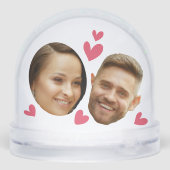 Personalized Face Custom Photo With Heart Couple Sneeuwbol (Achterkant)