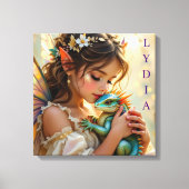 Personalized Fairy and Dragon Mystical Canvas Afdruk (Voorkant)
