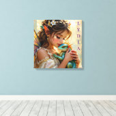 Personalized Fairy and Dragon Mystical Canvas Afdruk (Insitu (Houten vloer))