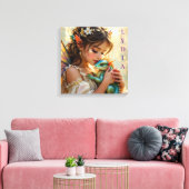 Personalized Fairy and Dragon Mystical Canvas Afdruk (Insitu (Woonkamer))