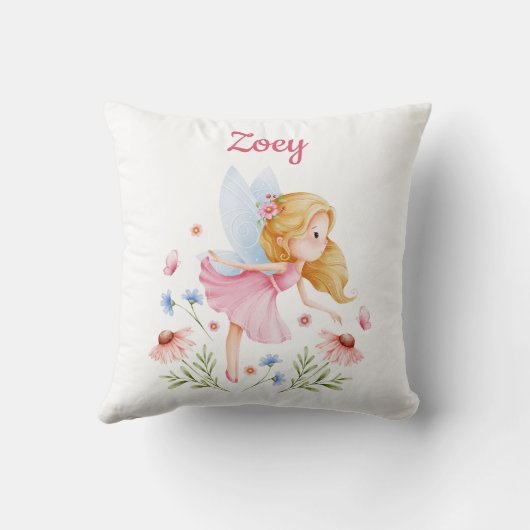 Personalized Fairy Girl Nursery Pillow Kussen (Achterkant)