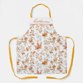 Personalized Fall Autumn Leaves Apron Custom Name Schort (Voorkant)