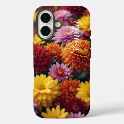 Personalized Fall Blossoms –Tough Case iPhone 16 (Achterkant)