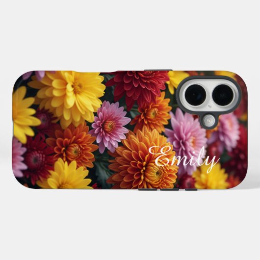 Personalized Fall Blossoms –Tough Case iPhone 16 (Achterkant (horizontaal))