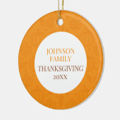 Personalized Fall Family Pumpkin Leaf Pattern Keramisch Ornament (Links)
