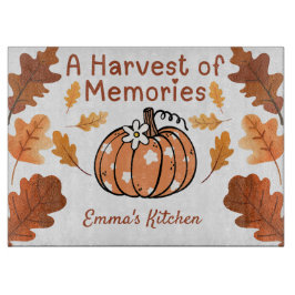 Personalized Fall Glass Cutting Board Snijplank