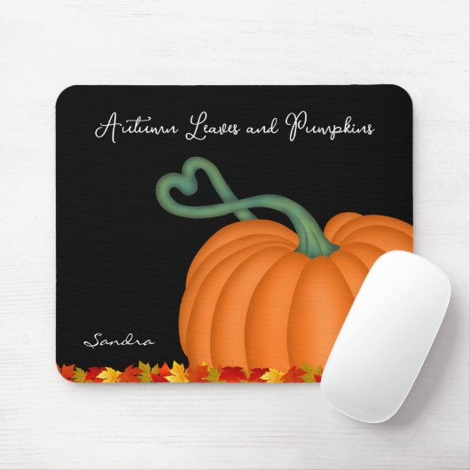 Personalized Fall Pumpkin Leaves Mouse Pad Muismat (Met muis)