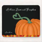 Personalized Fall Pumpkin Leaves Mouse Pad Muismat (Voorkant)