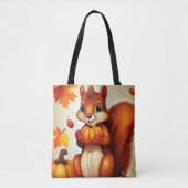 Personalized Fall Squirrel Tote Bag (Voorkant)