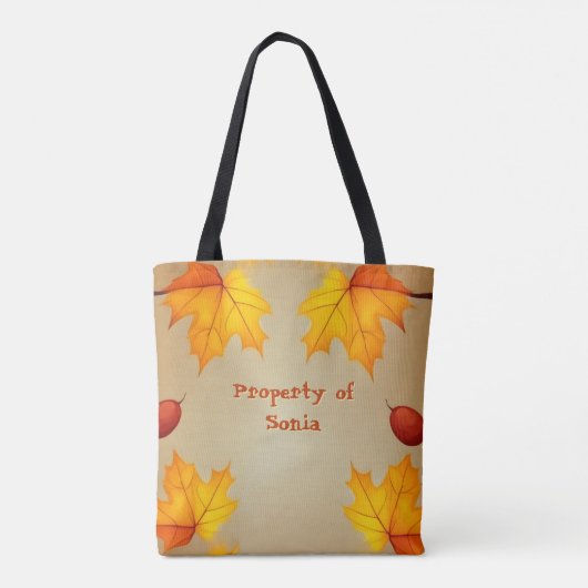 Personalized Fall Squirrel Tote Bag (Achterkant)