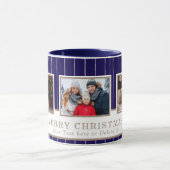 Personalized Family 3 Photo Collage Christmas  Mok (Midden)