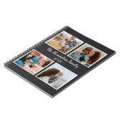 Personalized family 4 photo collage template notitieboek (Linkerzijde)