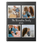 Personalized family 4 photo collage template notitieboek (Voorkant)