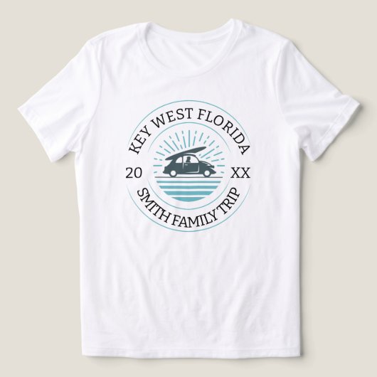 Personalized Family Beach Vacation Family Name Tri-Blend Shirt (Design voorkant)